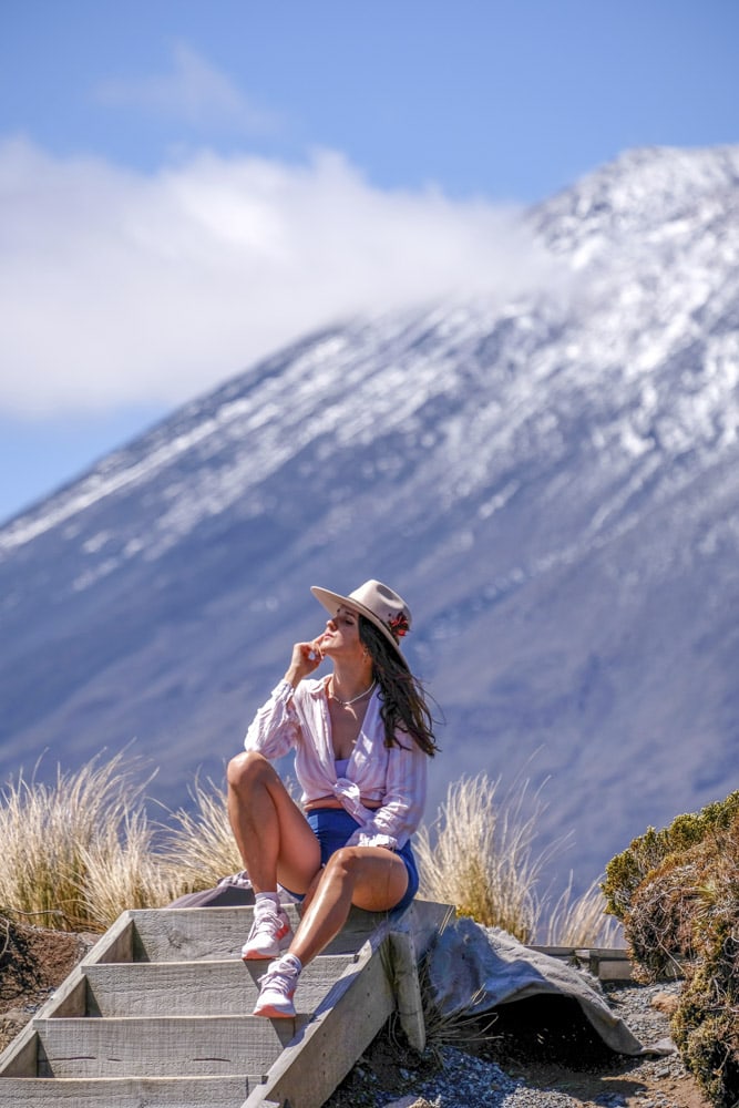 The iconic staircase, viewpoint of Mount Doom, Mt Ngauruhoe