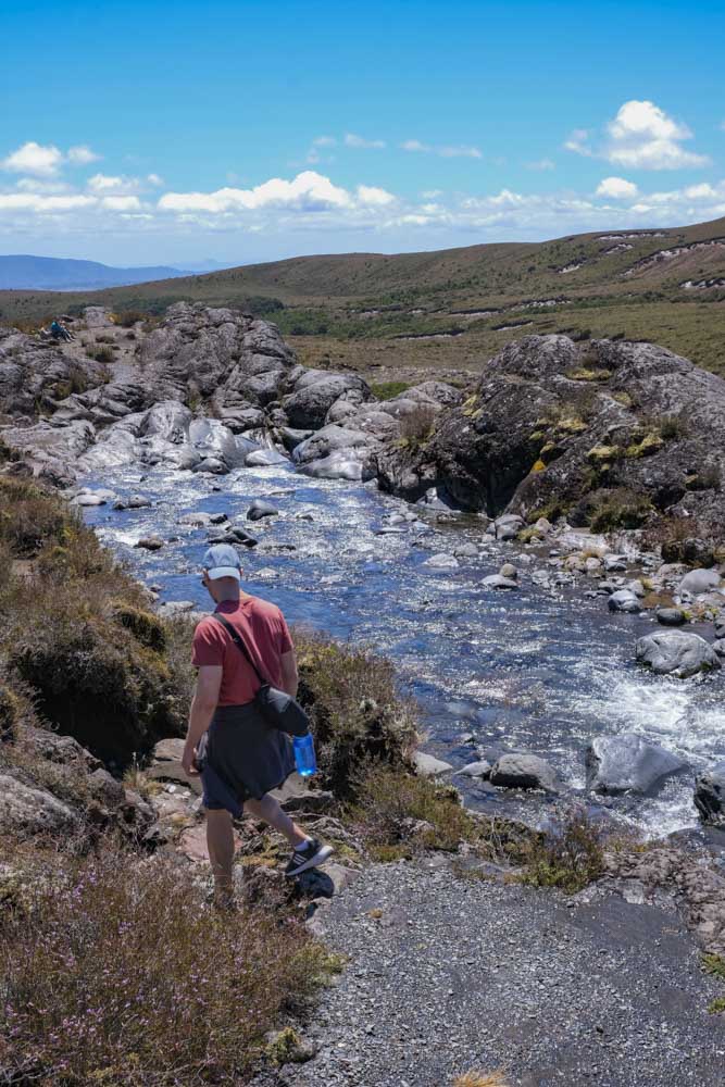Rolling hills and streams - Tongariro crossing hike